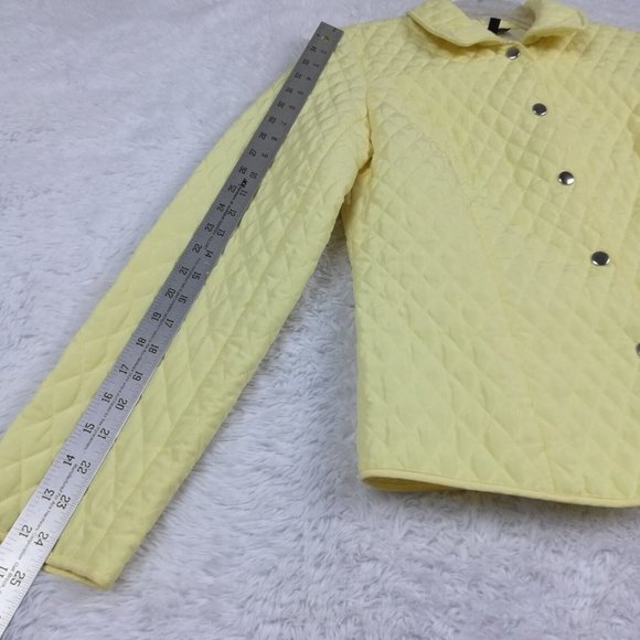 Tara Jones Womens Coat Yellow Snap Quilted Collar Hip Length 10 - Picture 4 of 11